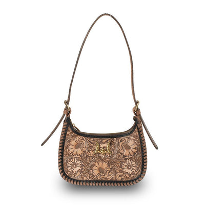 Handtooled Dannia Medium Purse - Distressed Brown