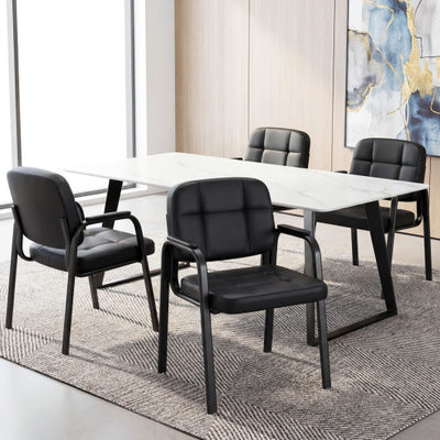 Leather Office Reception Chairs Waiting Room Guest Chairs Set of 4