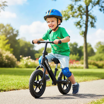 Lightweight Toddler Balance Bike No Pedal Training Bicycle-Black