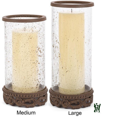 Acanthus Glass Hurricane candle Holder