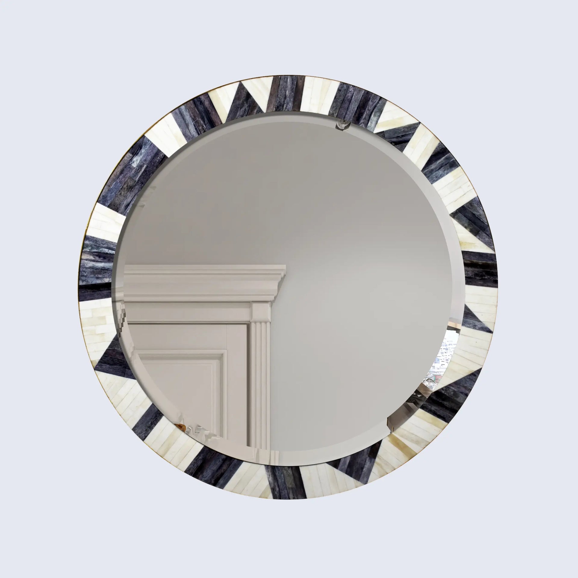 Bone Inlay Chaucer-Duchess Round Wall Mirror, 28