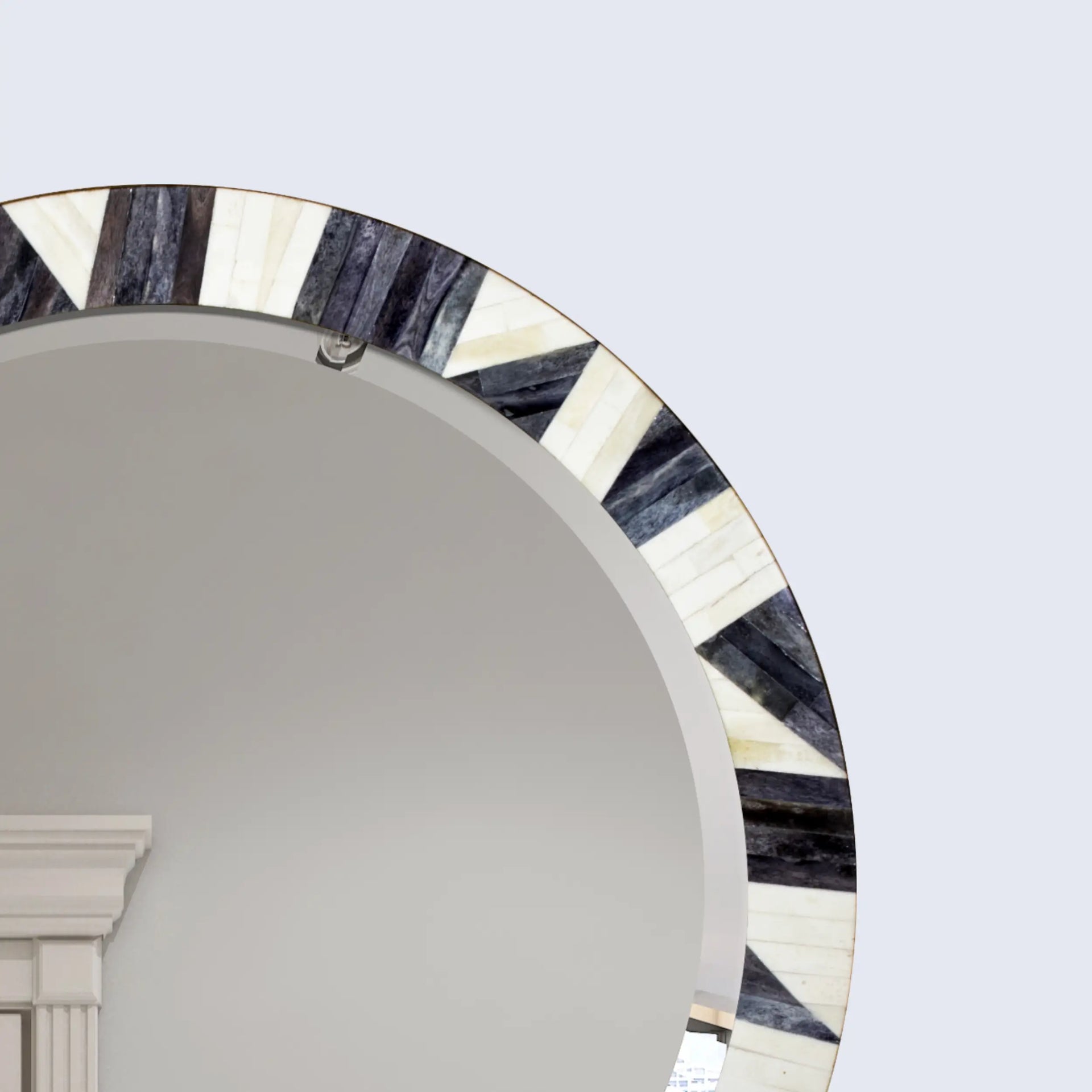 Bone Inlay Chaucer-Duchess Round Wall Mirror, 28