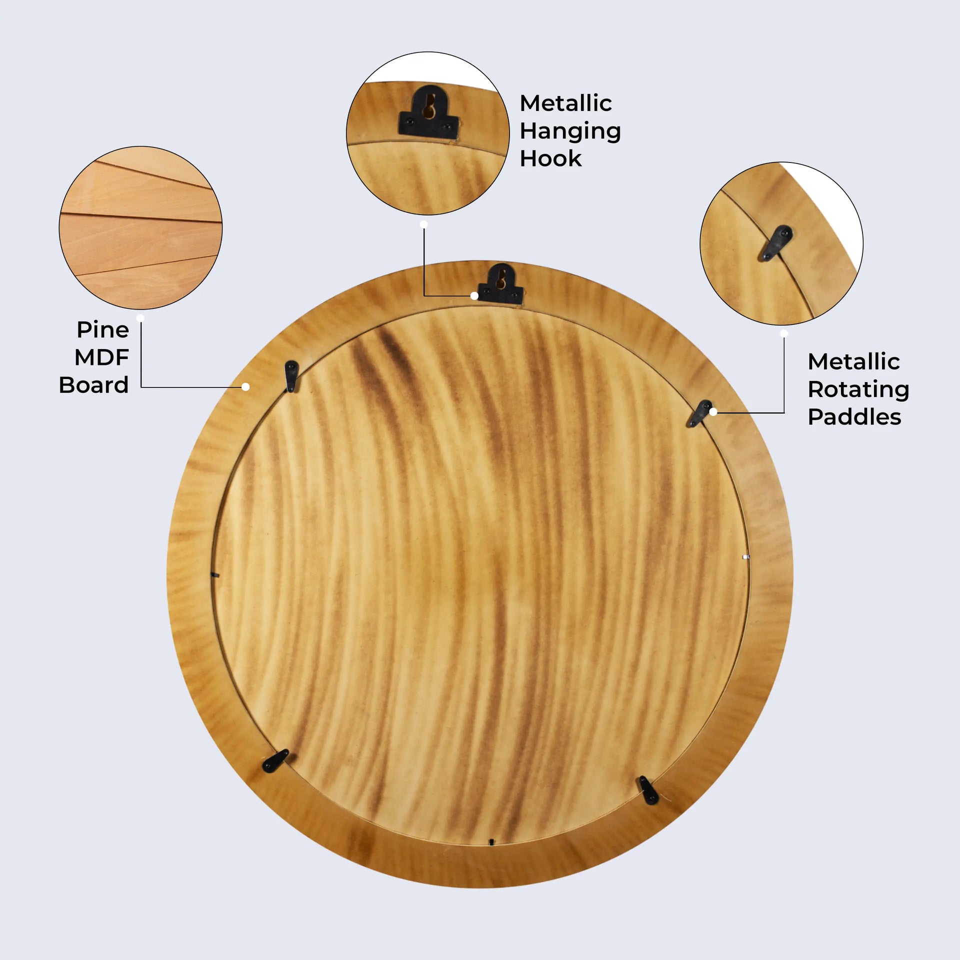 Bone Inlay Chaucer-Duchess Round Wall Mirror, 28