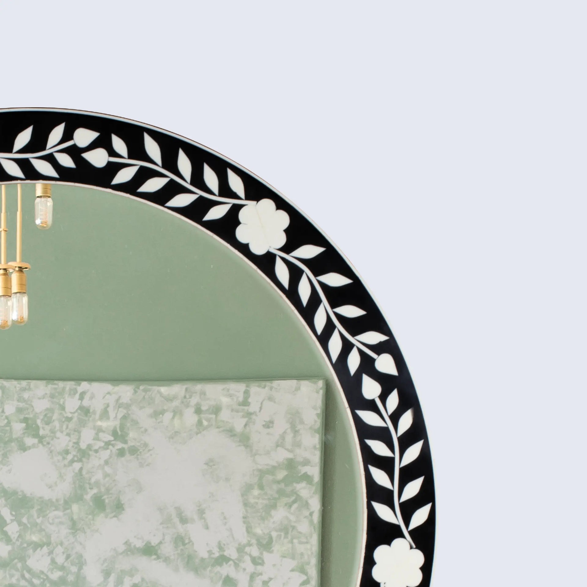 Bone Inlay Chaucer-Queen Round Wall Mirror, 28