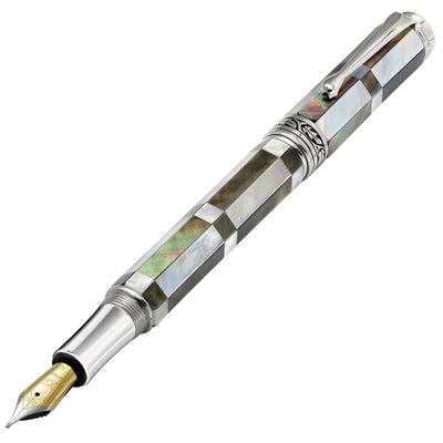 Xezo Maestro® Vintage Collection Fountain Pen (Medium Nib) - Black and White Mother of Pearl