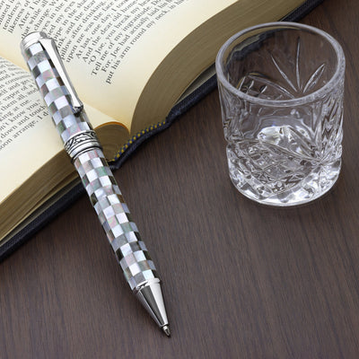 Xezo Maestro® Jubilee Classic of The Ocean Ballpoint Pen - Black & White Mother of Pearl