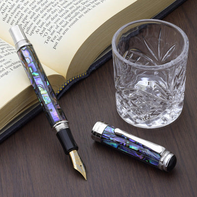 Xezo Maestro® Paua Abalone Sea Shell Fountain Pen (Extra Fine Nib)