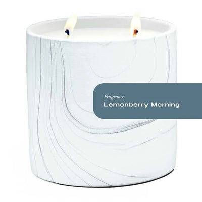 Lemonberry Morning White Marble Candle 17oz