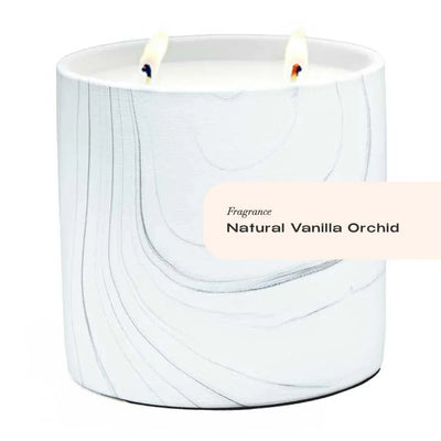 Natural Vanilla Orchid White Marble Candle 17oz