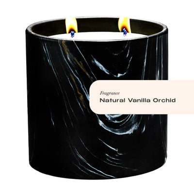Natural Vanilla Orchid Black Marquina Candle 17oz