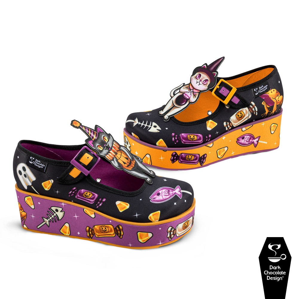 Hot Chocolate Design - Trick or Kittens Platform Shoes - LAST 2 SIZES 5 & 12!