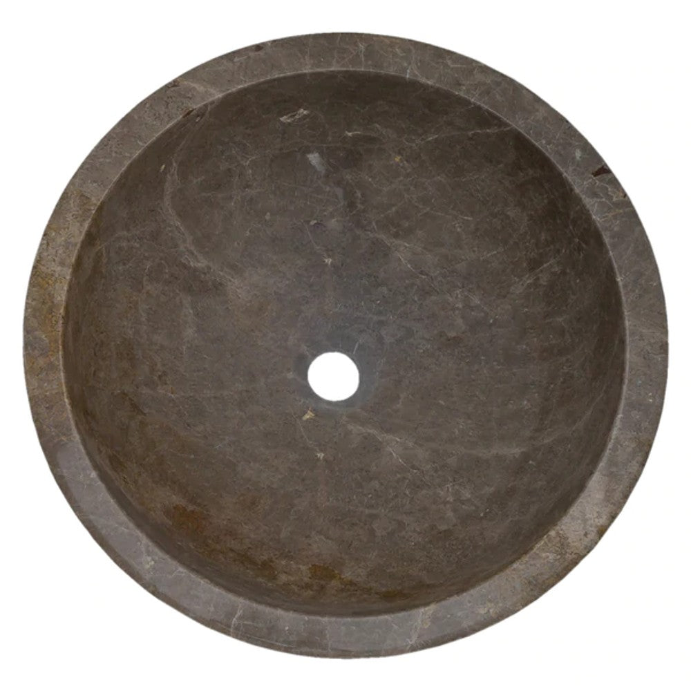 Maya Grey Natural Stone Marble Drop-in Vessel Sink Polished (D)16