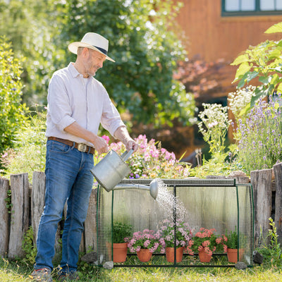 47.5 x 21.5 x 24 Inch Outdoor Mini Greenhouse with Roll-up Zipper Door