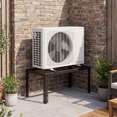 Mini Split Ground Stand Adjustable for 9000-36000 BTU Ductless Air Conditioners Heat Pump-Black