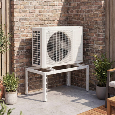 Mini Split Ground Stand Adjustable for 9000-36000 BTU Ductless Air Conditioners Heat Pump-White