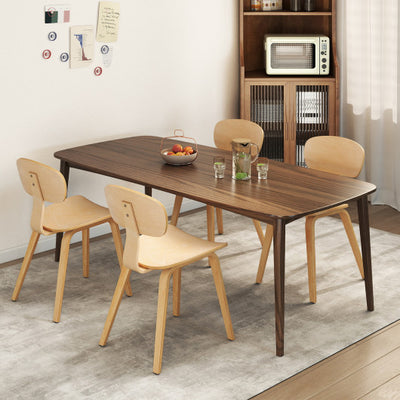 Modern Dining Chair Set of 4 with Wide Seat-Natural