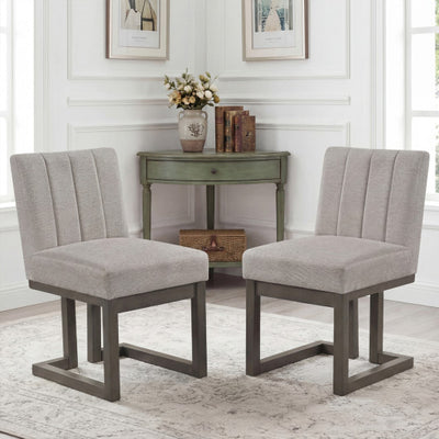 Modern Farmhouse Fabric Dining Chairs Set of 2 with 5.5