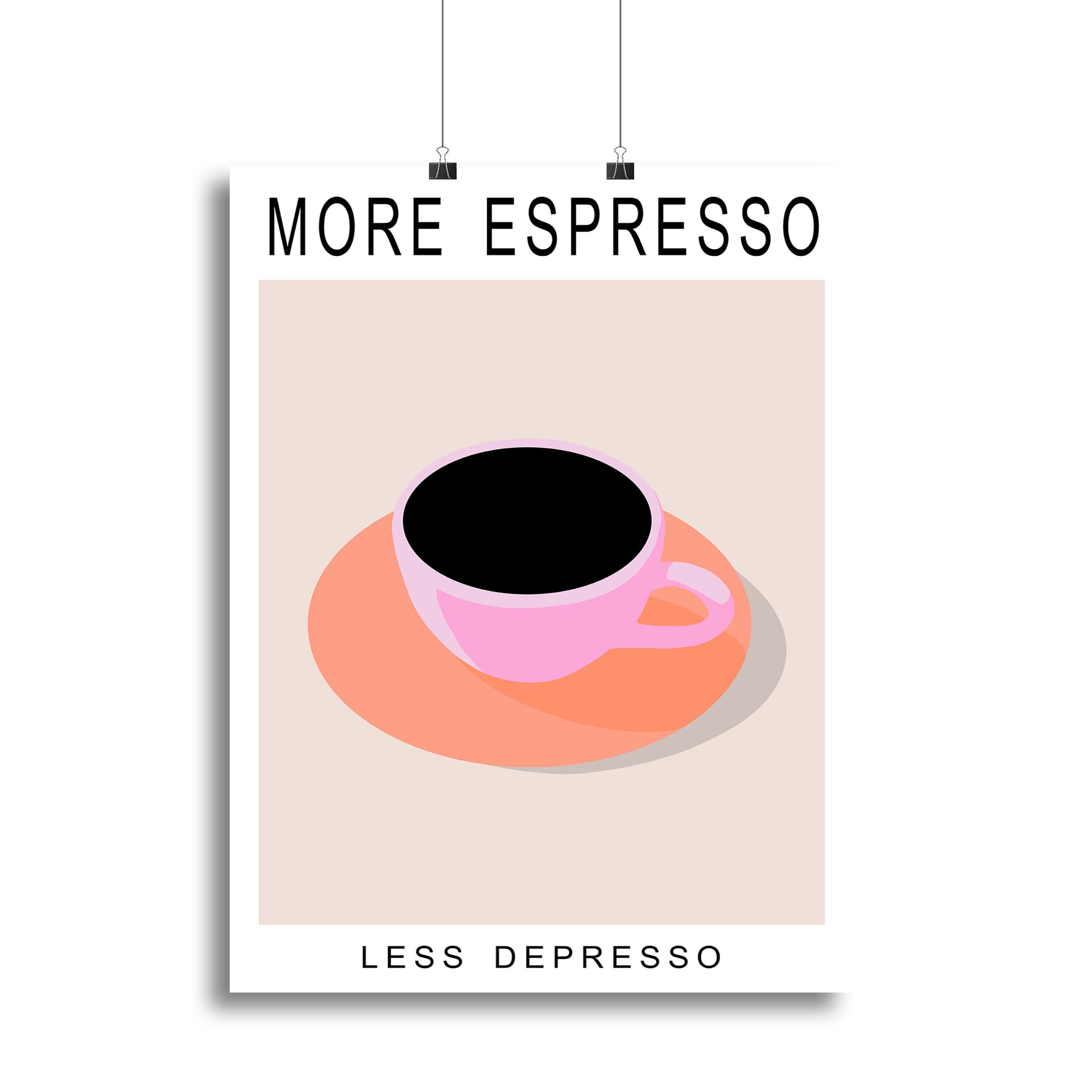 More Espresso Less Depresso Canvas Print or Poster