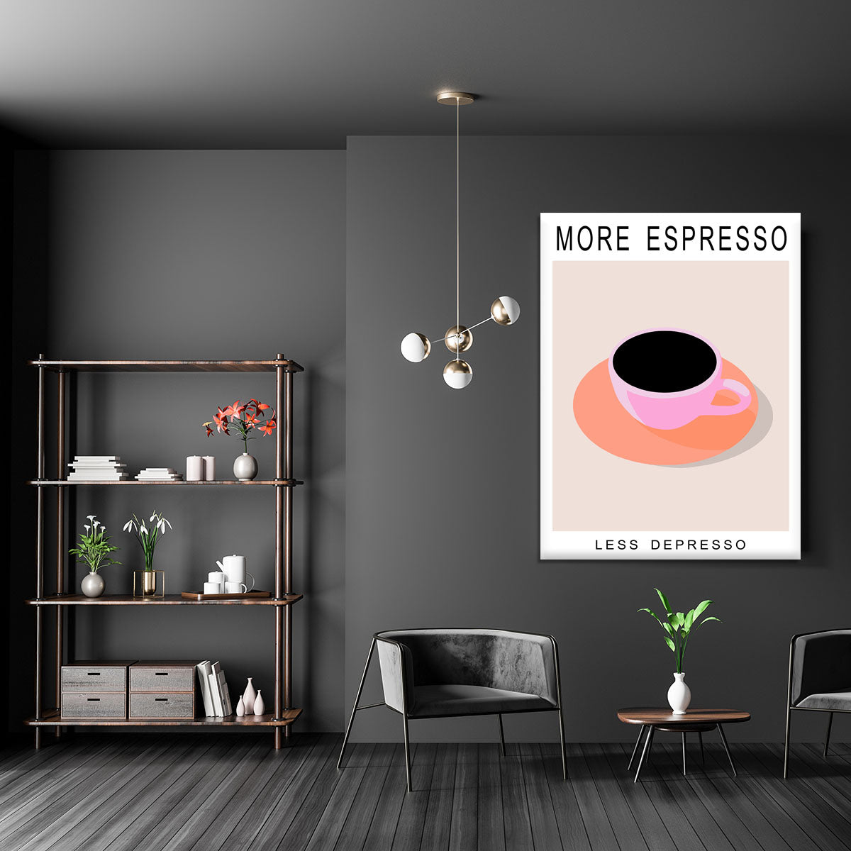 More Espresso Less Depresso Canvas Print or Poster