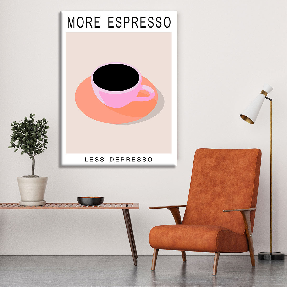 More Espresso Less Depresso Canvas Print or Poster