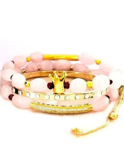 Morganite and Ruby Bracelet set