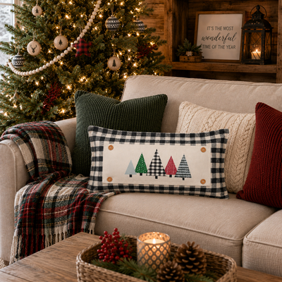 PANEL ONLY: RECTANGLE Holiday Panel: Winter Ugly Sweater; Christmas Tree MUSIC NOTES TREES