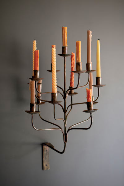 IRON THIRTEEN TAPER WALL CANDELABRA