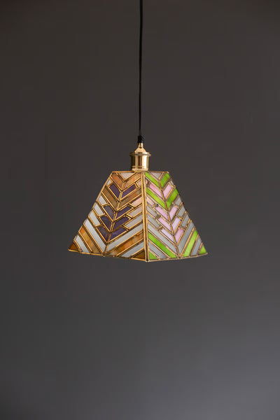 Pyramid Stained Glass Pendant Lamp