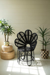 Black Flower Cane Chair