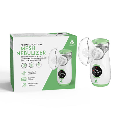 Pursonic Portable Ultrafine Mesh Nebulizer | Battery-Powered, Quiet Operation, Self-Cleaning & Dual Mist Modes