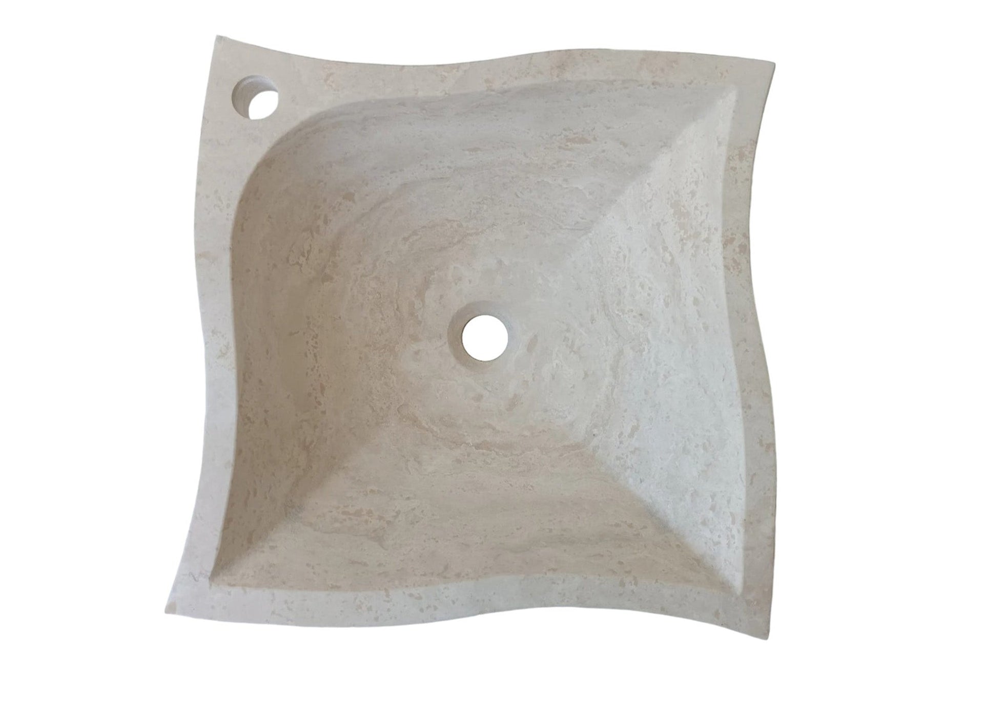 Natural Stone Travertine Unique Modern Special Design Vessel Sink (W)17.7