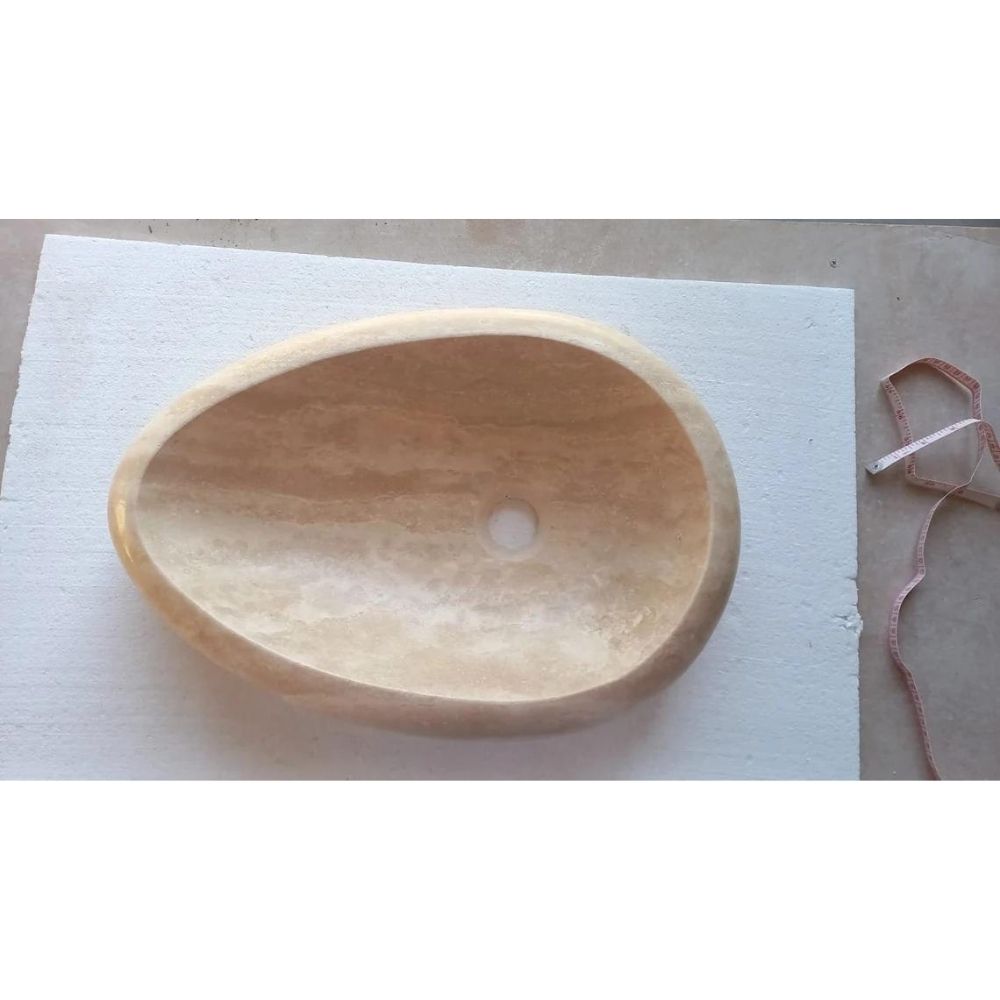 Natural Stone Drop Shape Travertine Sink (W)14