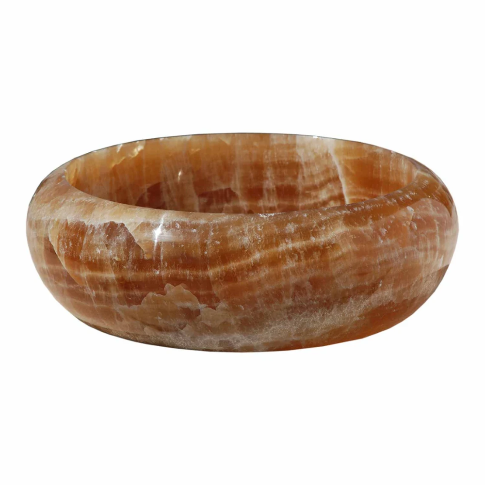 Natural Stone Honey Onyx Round Vessel Sink (D)16