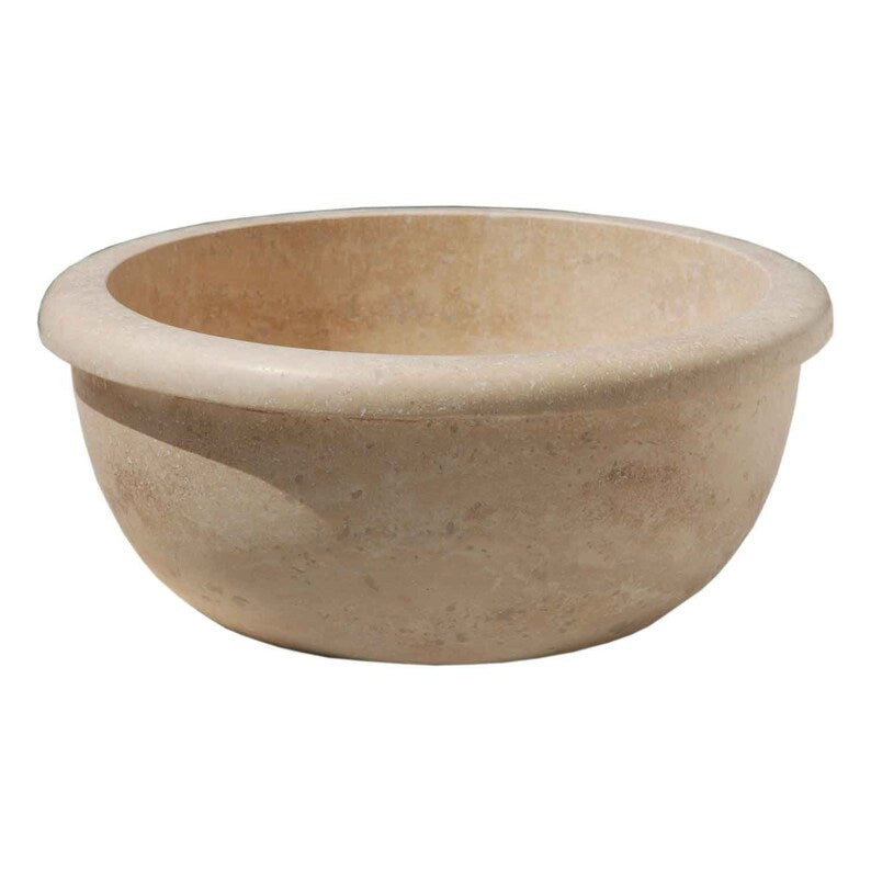 Natural Stone Light Travertine Vessel Sink (D)14