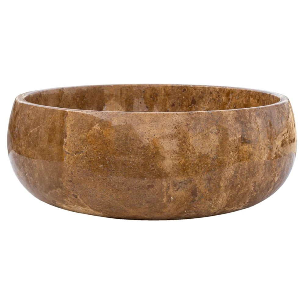 Noce Brown Travertine Natural Stone Vessel Sink Polished (D)16