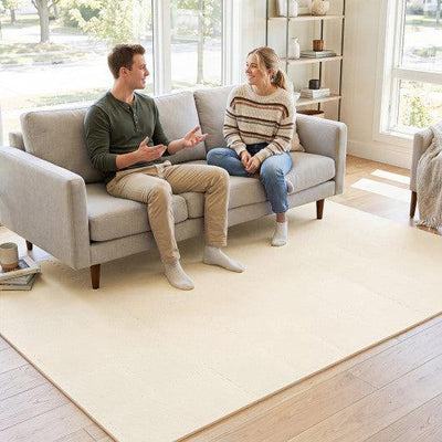 Non-Slip Protective Flooring for Living Room and Home Gym-Beige