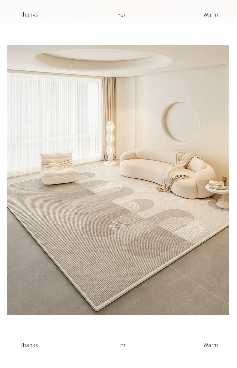 Cream Style Washable Erasable Waterproof Bedroom Classy Carpet