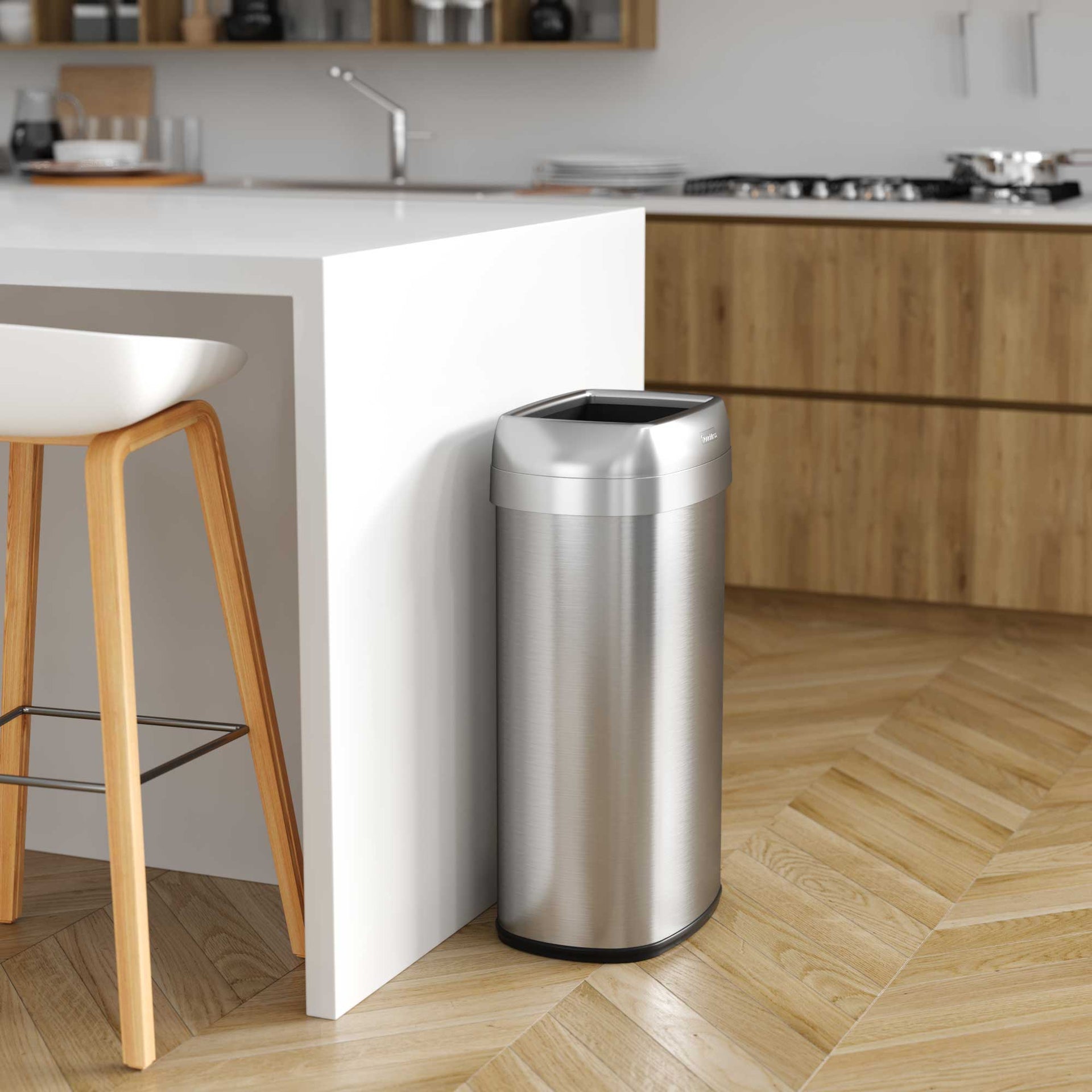 16 Gallon / 60 Liter Elliptical Open Top Trash Can with Wheels