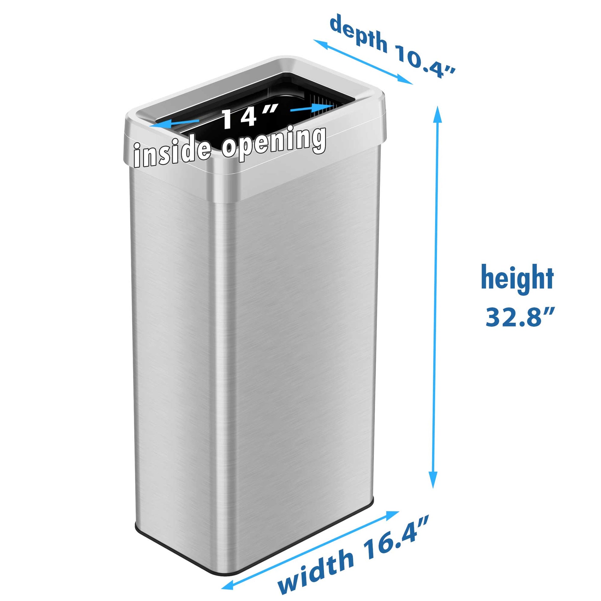 21 Gallon / 80 Liter Rectangular Open Top Trash Can