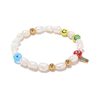 Smiley Face Pearl Bracelet