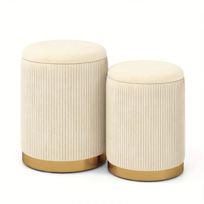 Ottoman - Hidden Leather Round
