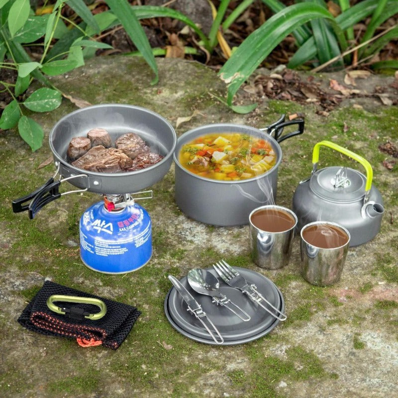 2-3 person Camping Cooking Ware Sets Pots Pans Picnic
