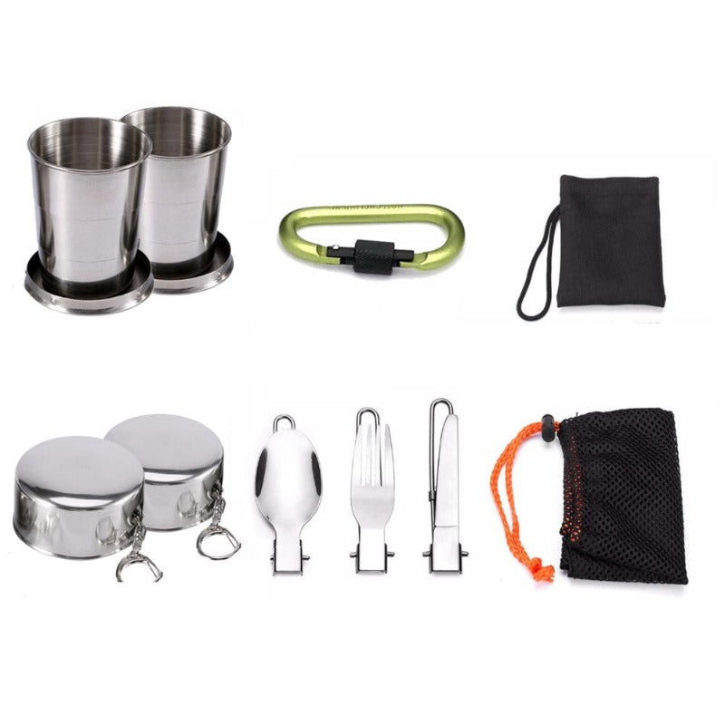 2-3 person Camping Cooking Ware Sets Pots Pans Picnic