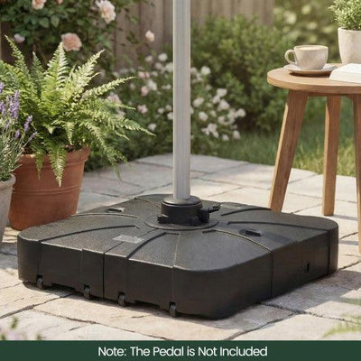Outdoor Cantilever Umbrella Base Square Water and Sand Fillable Base-34 Inches
