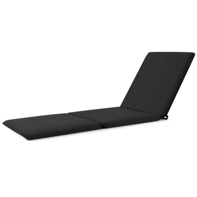 Outdoor Chaise Lounge Cushion Patio Furniture Folding Pad with Fixing Straps-Black