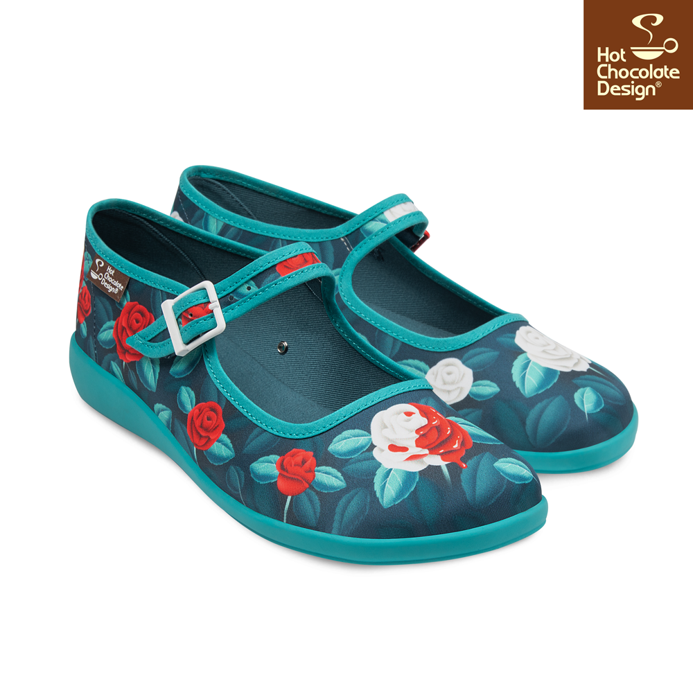 Hot Chocolate Design Paint The Roses Red Women's Mary Jane Flat