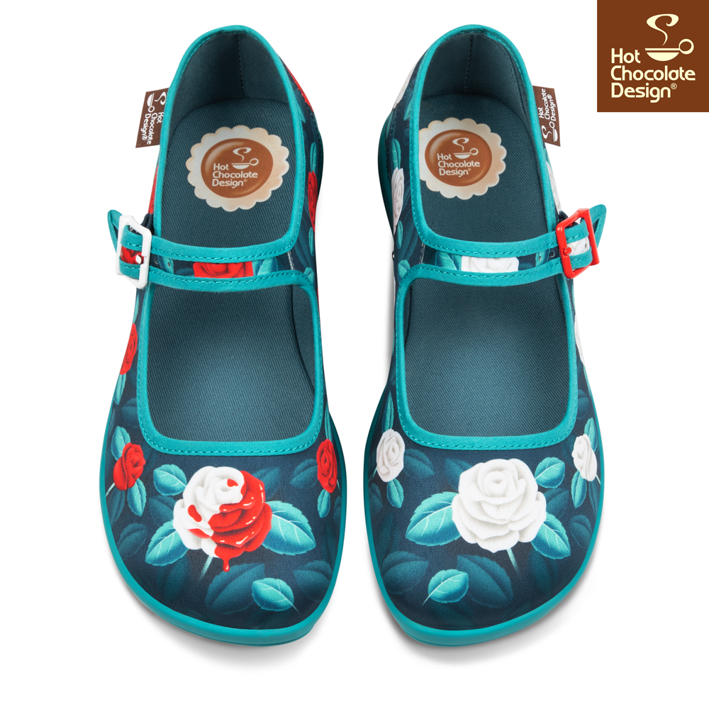 Hot Chocolate Design Paint The Roses Red Women's Mary Jane Flat