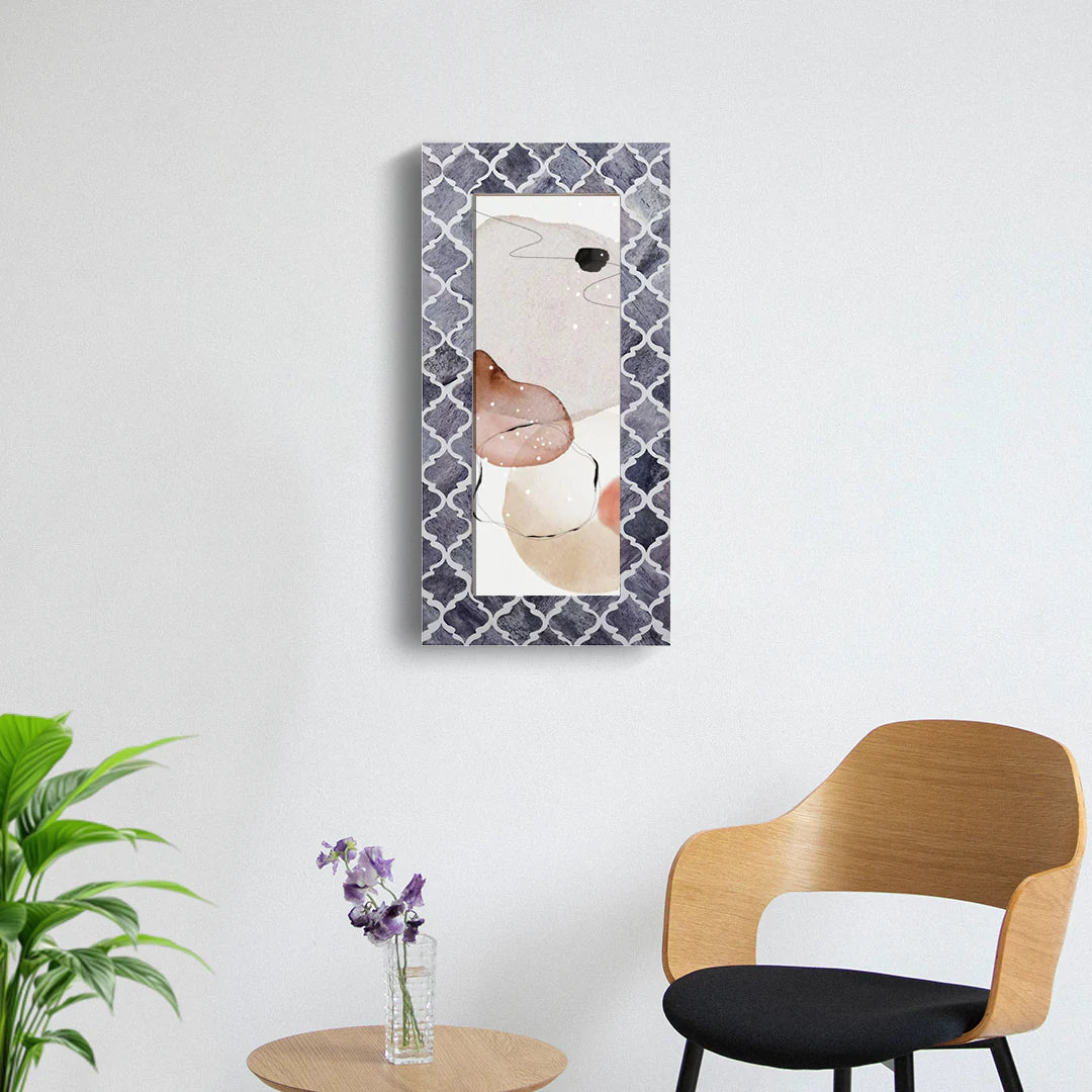 Picture Frames Moroccan Bone and Resin Inlay Collection Grey, 5 Sizes