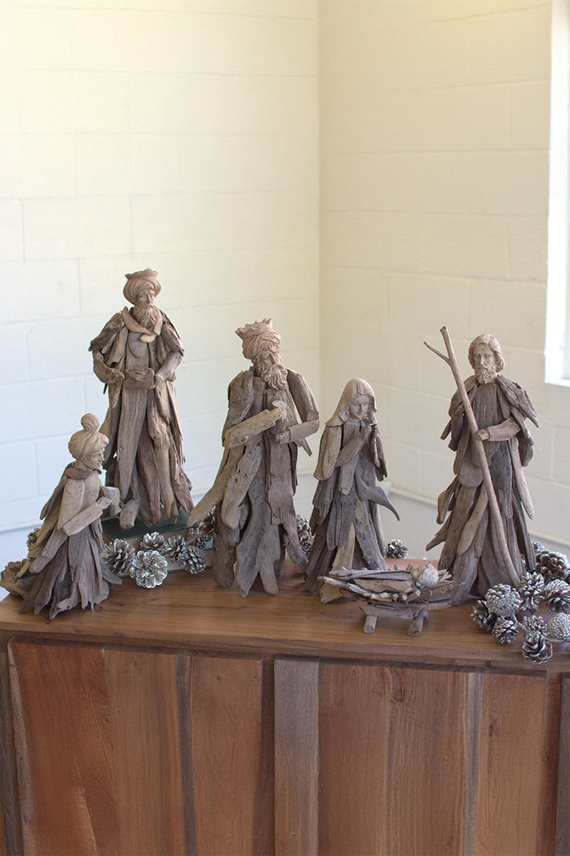 Set of 6 Driftwood Nativity Set