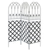 6-Ft High 3-Panel Black Metal Lattice Screen Garden Trellis